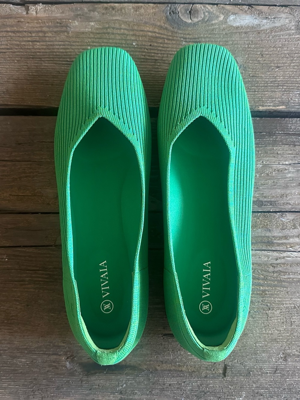 Green Size 41 Vivaia Margot Knit Ballet Flats-Comfortable Slip-On Women's Shoes